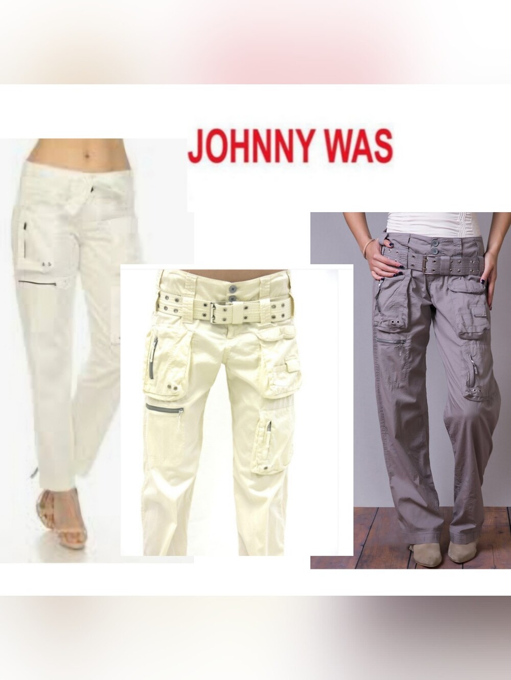 Johnny Was* Pete & Greta Santeen WHITE Unisex Cargo pant. Various.  New!  DEAL!!